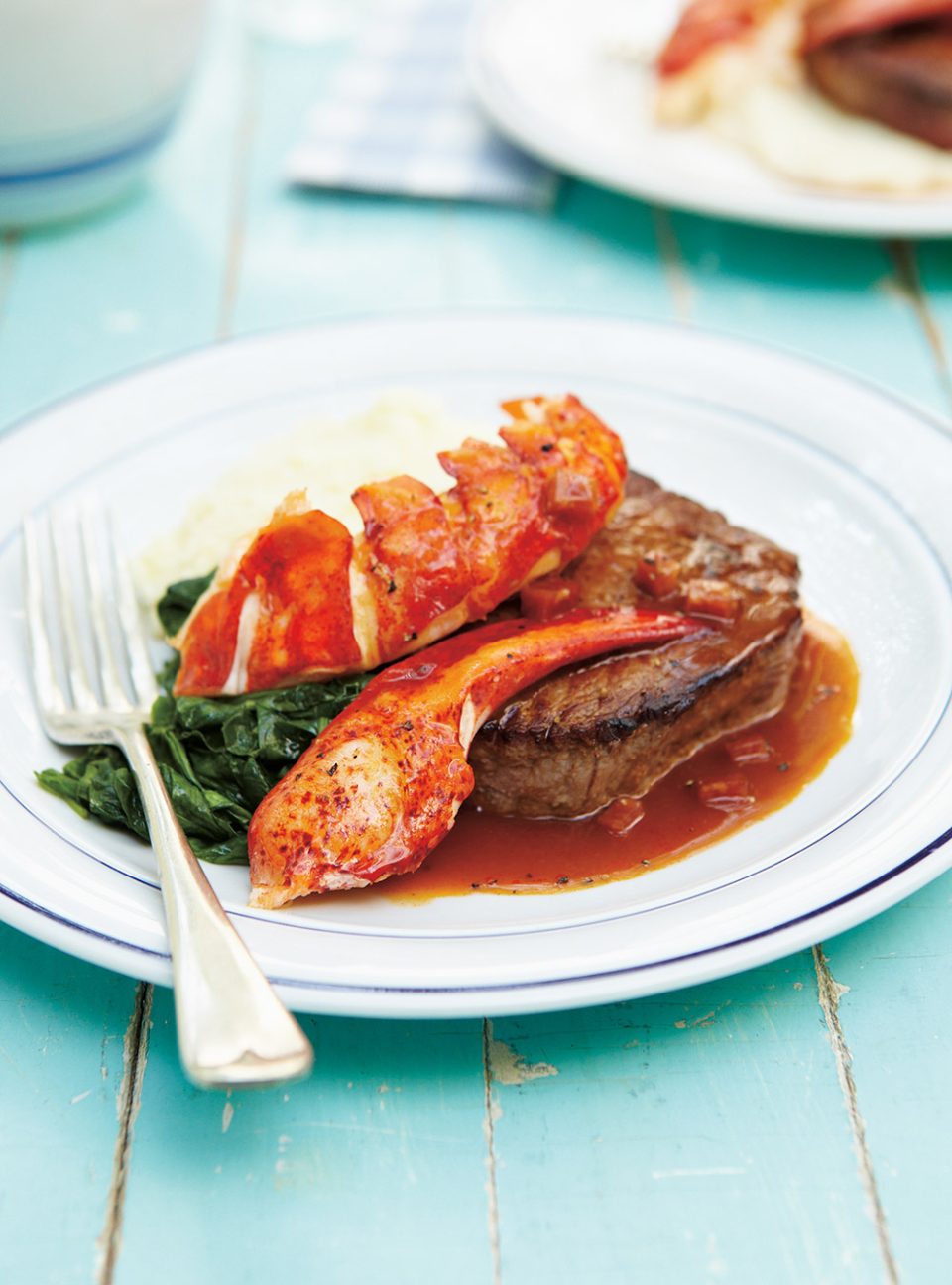 Terre-mer de boeuf et langouste au Vieux Pineau des Charentes